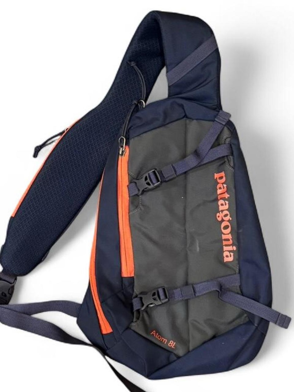 Patagonia Navy and Orange Atom Sling Pack